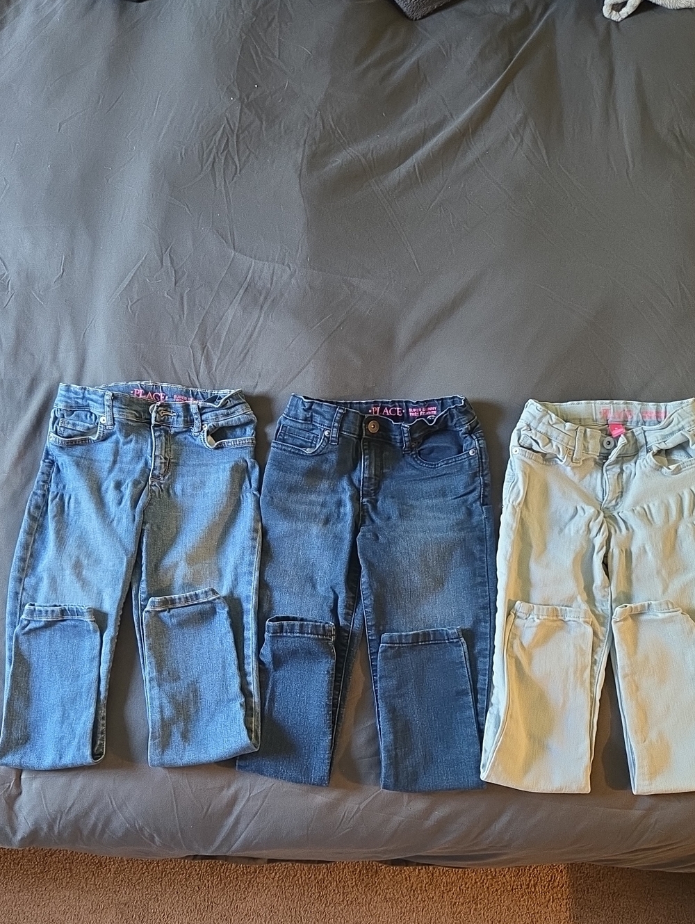 The Children's Place Girls' Jeans Trio - Blue, Dark & Light Blue